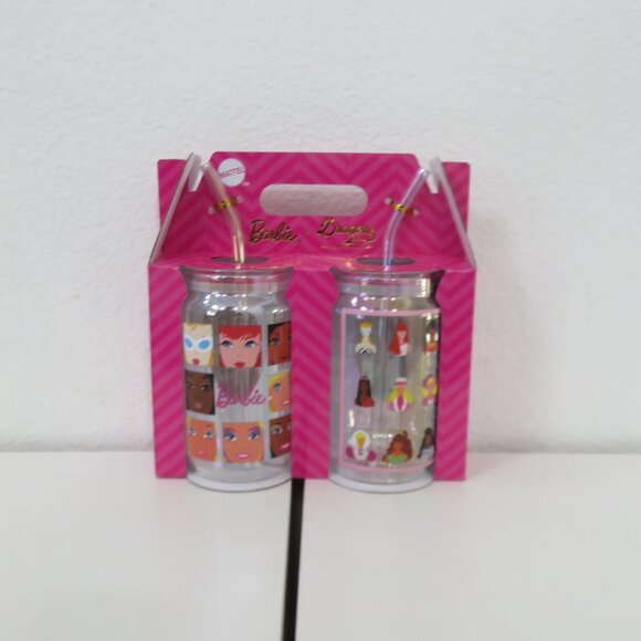 Barbie Drinking Glasses Cups lids straws Barbie X Drag… - Picture 1 of 5